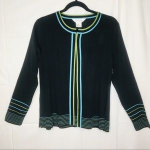 Misook‎ Black Open Cardigan
